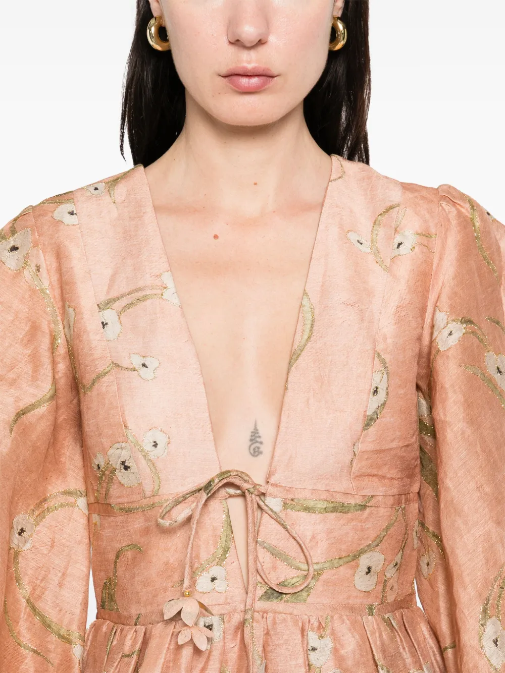 ZIMMERMANN Illuminate Drawn mini-jurk Beige