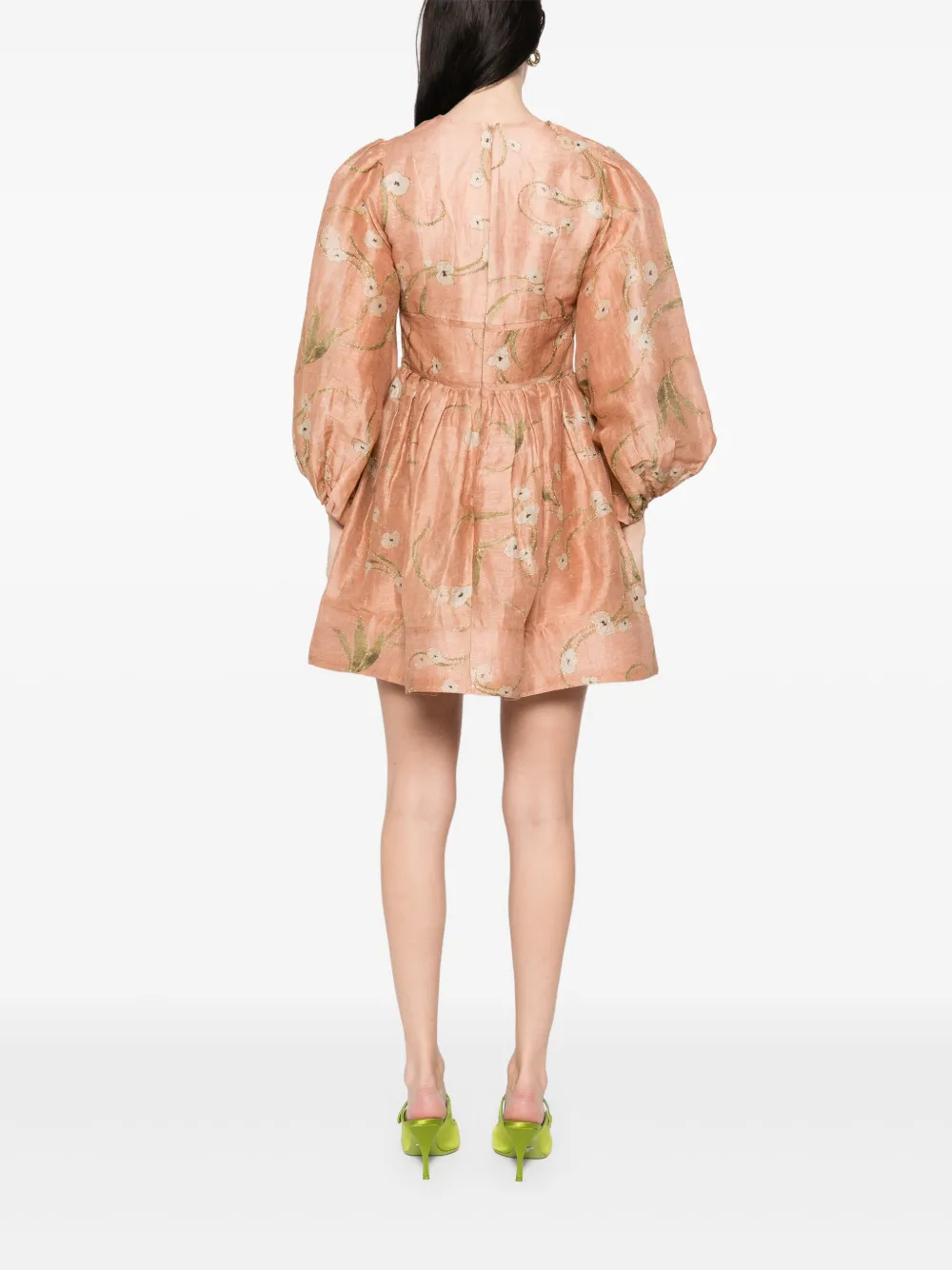 ZIMMERMANN Illuminate Drawn mini-jurk Beige