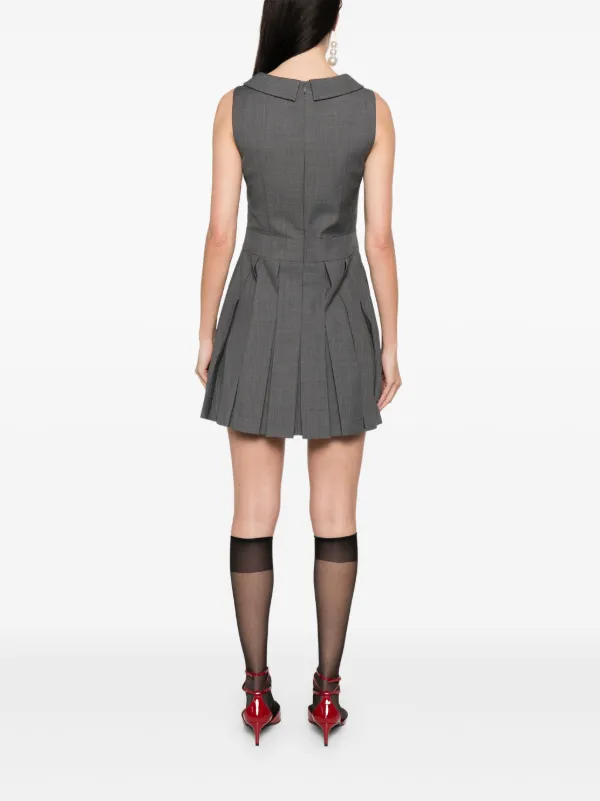 SHUSHU/TONG Pleated Mini Dress | Grey | FARFETCH JO