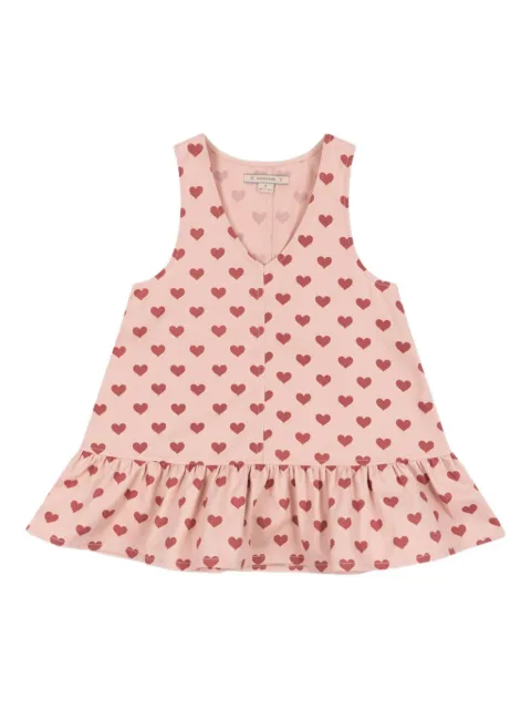 Konges Sløjd vestido con corazones estampados