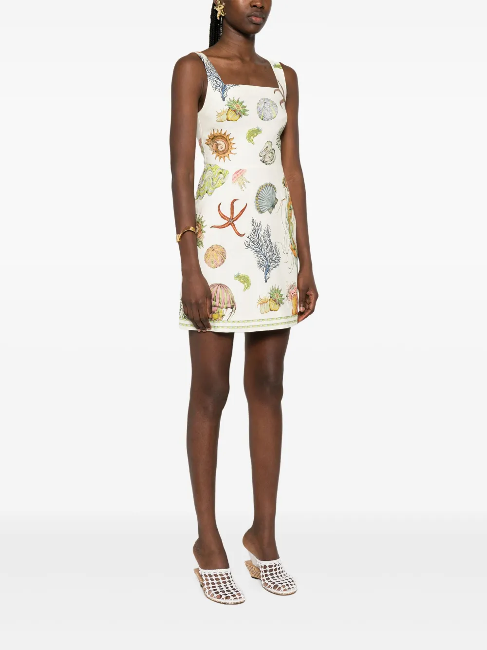 ALEMAIS Sea mini-jurk Beige