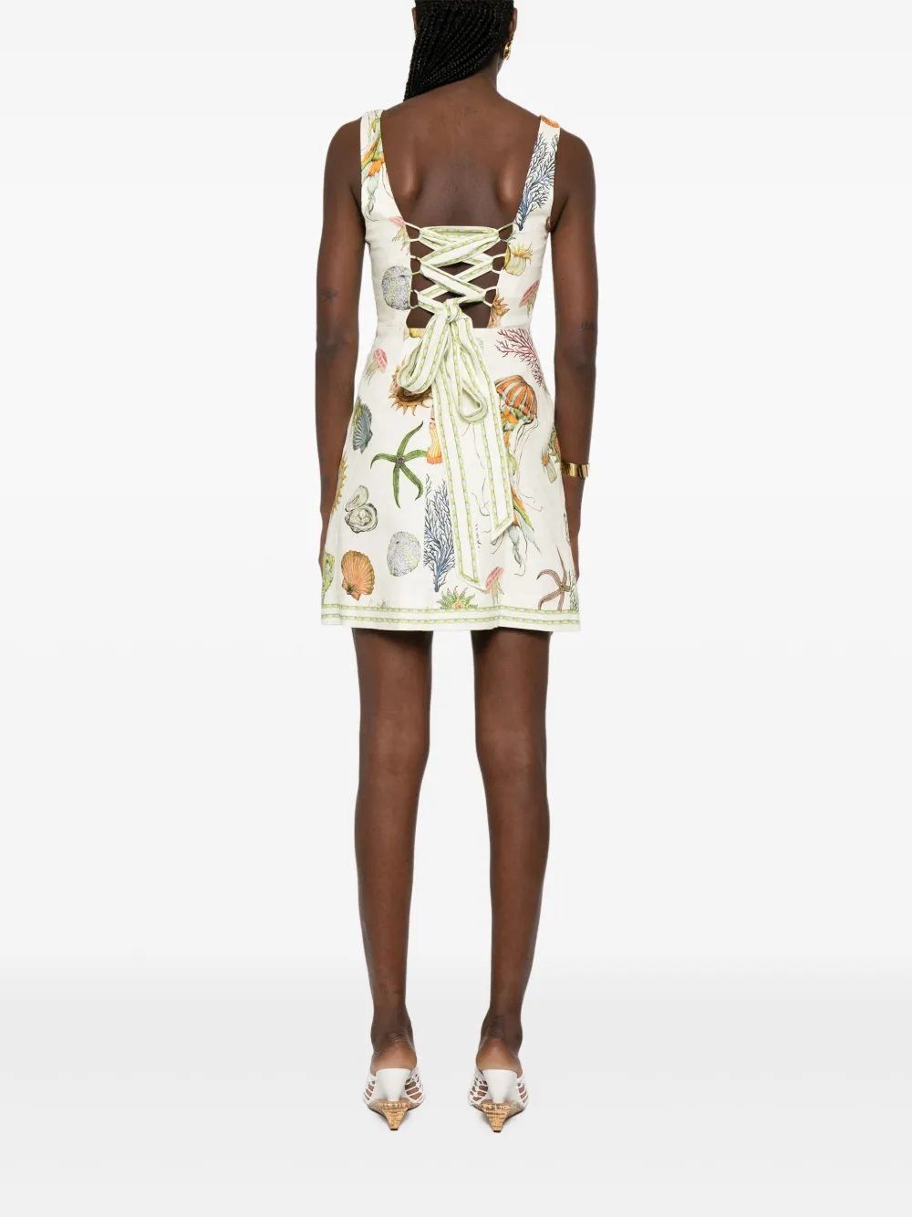 ALEMAIS Sea mini-jurk Beige