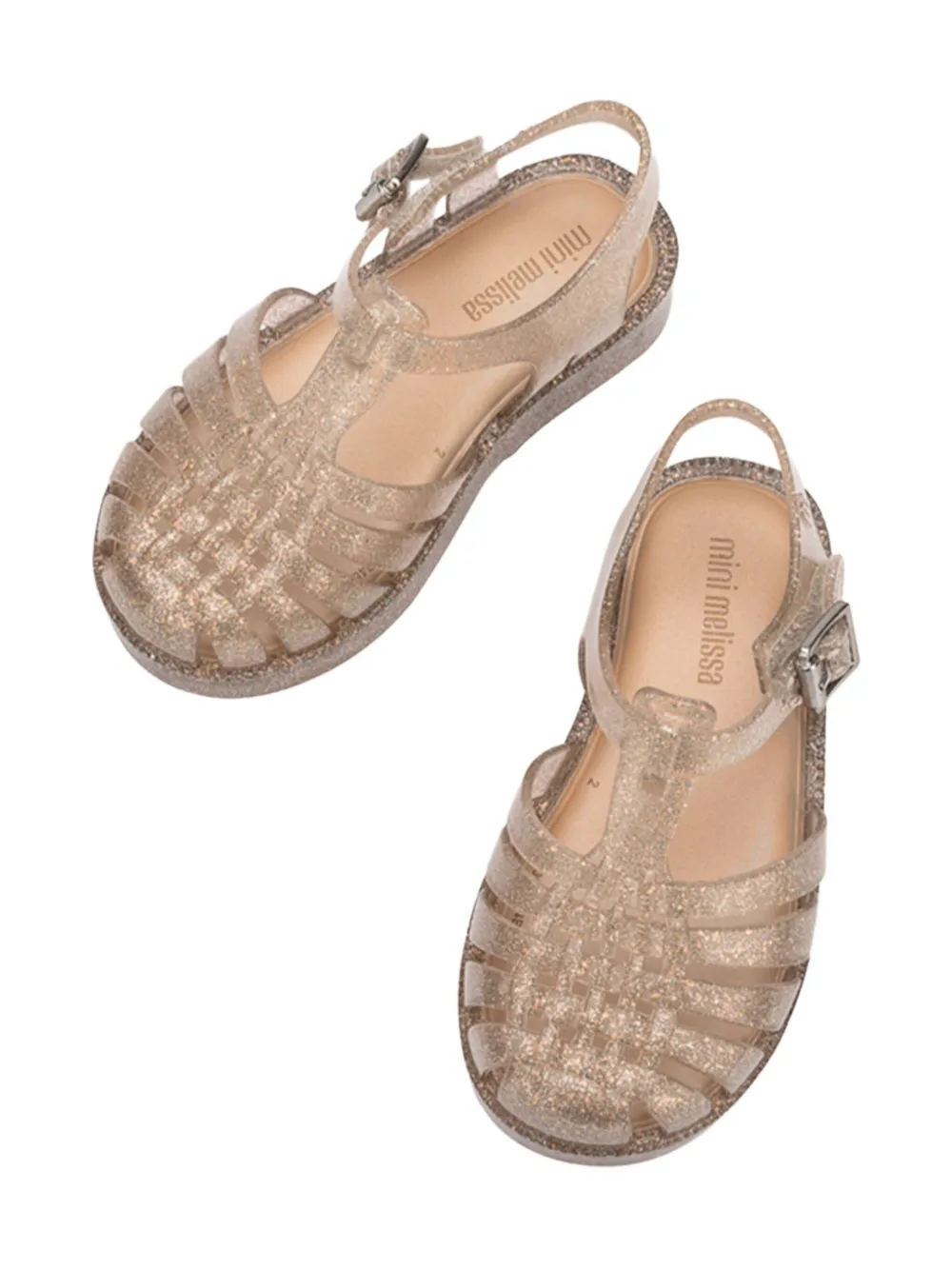 Mini Melissa glitter-detailing sandals Gold