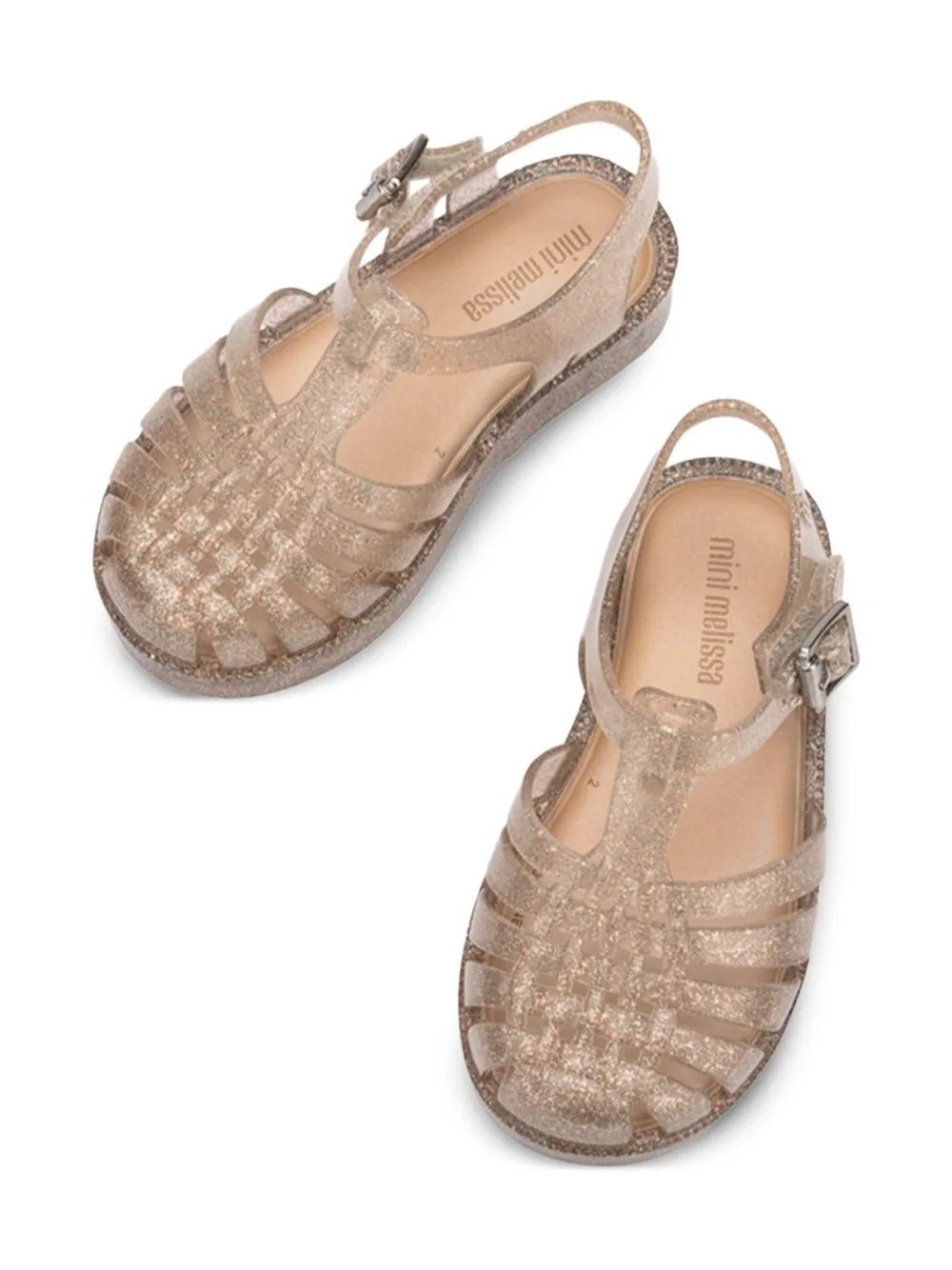 Mini Melissa glitter-detailing sandals Gold