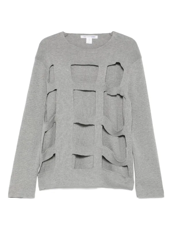 COMME des GARCONS SHIRT 13AW ニット sweater Comme Des Garçons Shirt cut-out Sweater | Grey | FARFETCH GE