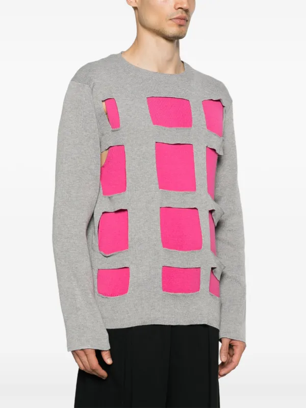 Comme Des Garçons Shirt cut-out Sweater | Grey | FARFETCH GE