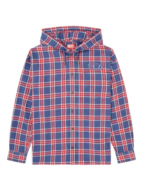 Diesel checked hooded jacket