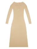 Diesel keyhole ribbed midi day dress - Neutrals
