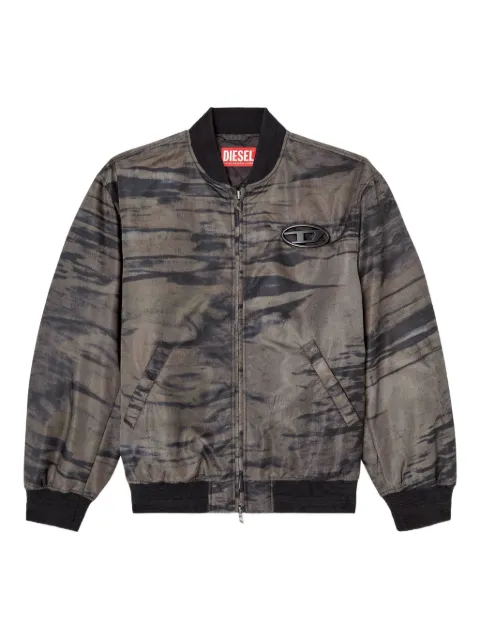 Diesel abstract-print bomber jacket