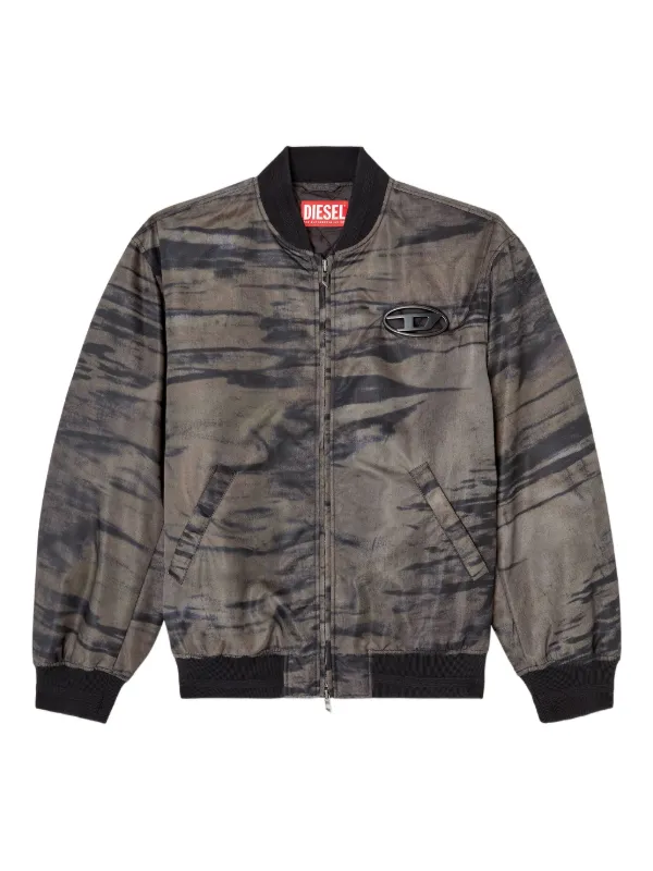Diesel J-Kepes-Dlbz abstract-print Bomber Jacket | Grey | FARFETCH