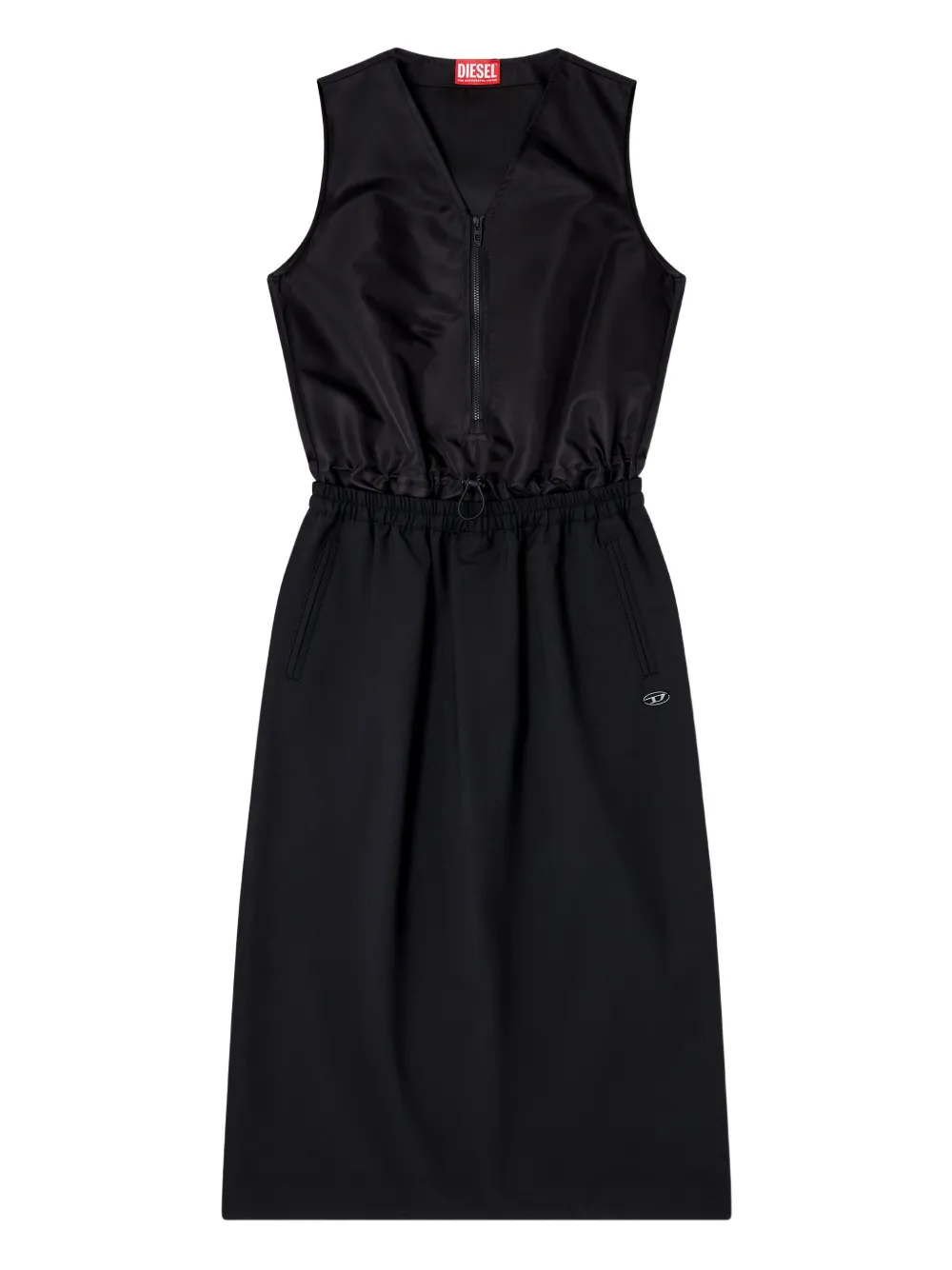 Diesel D-ruid-r2 Midi Dress In Black