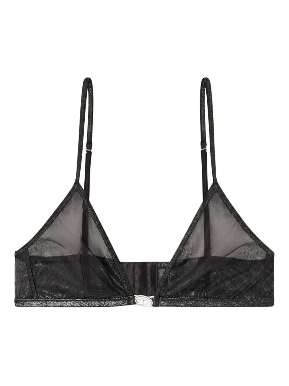 Diesel Glitter-effect Triangle Bra In Black