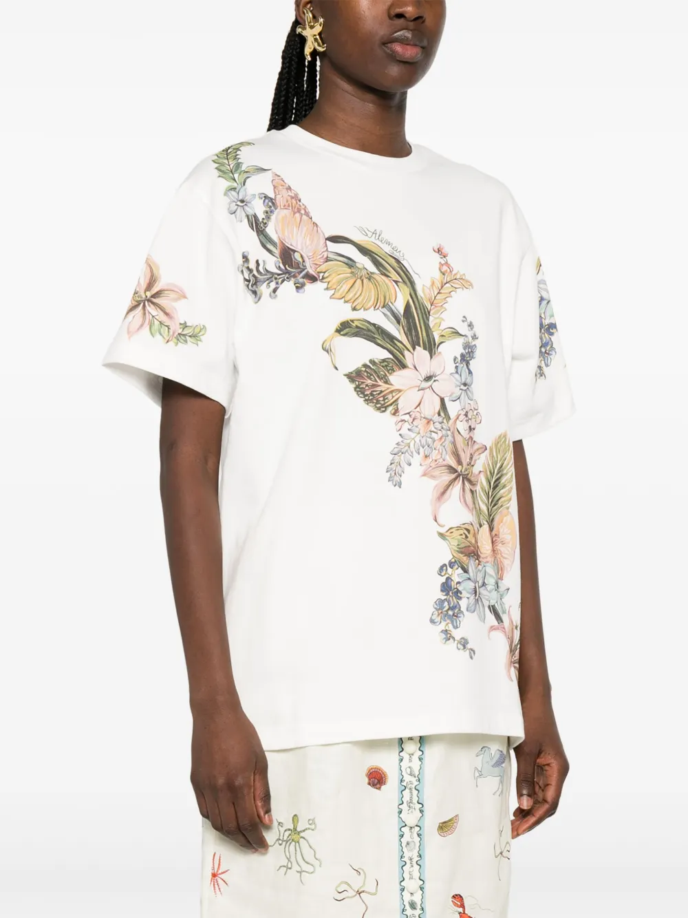 ALEMAIS Oleander T-shirt Wit