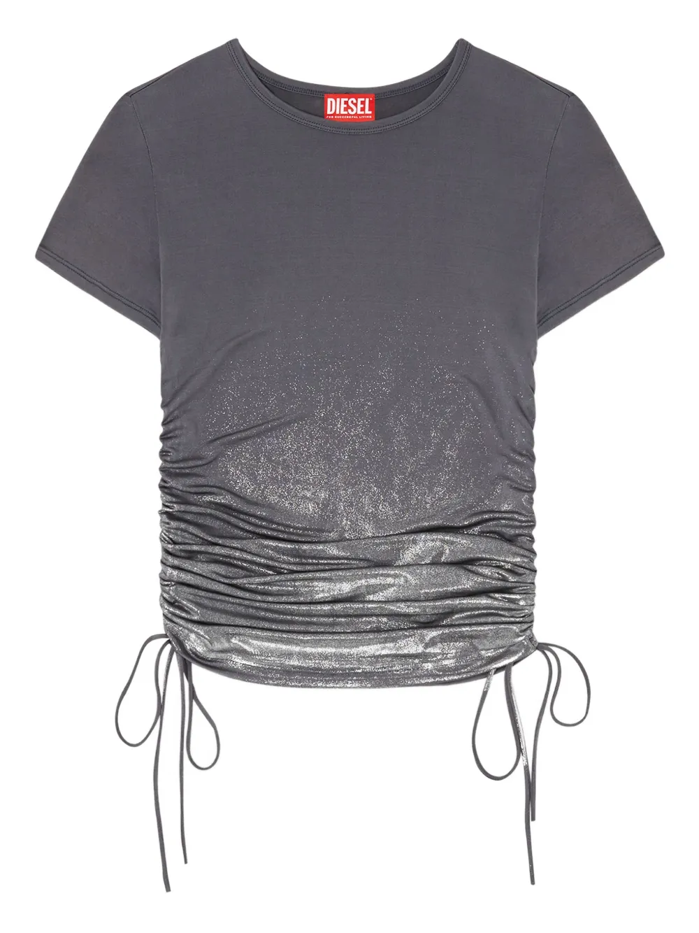 Diesel T-Rey gesmockte top met metallic detail Grijs