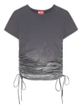 Diesel T-Rey metallic-detail cinched top - Grey