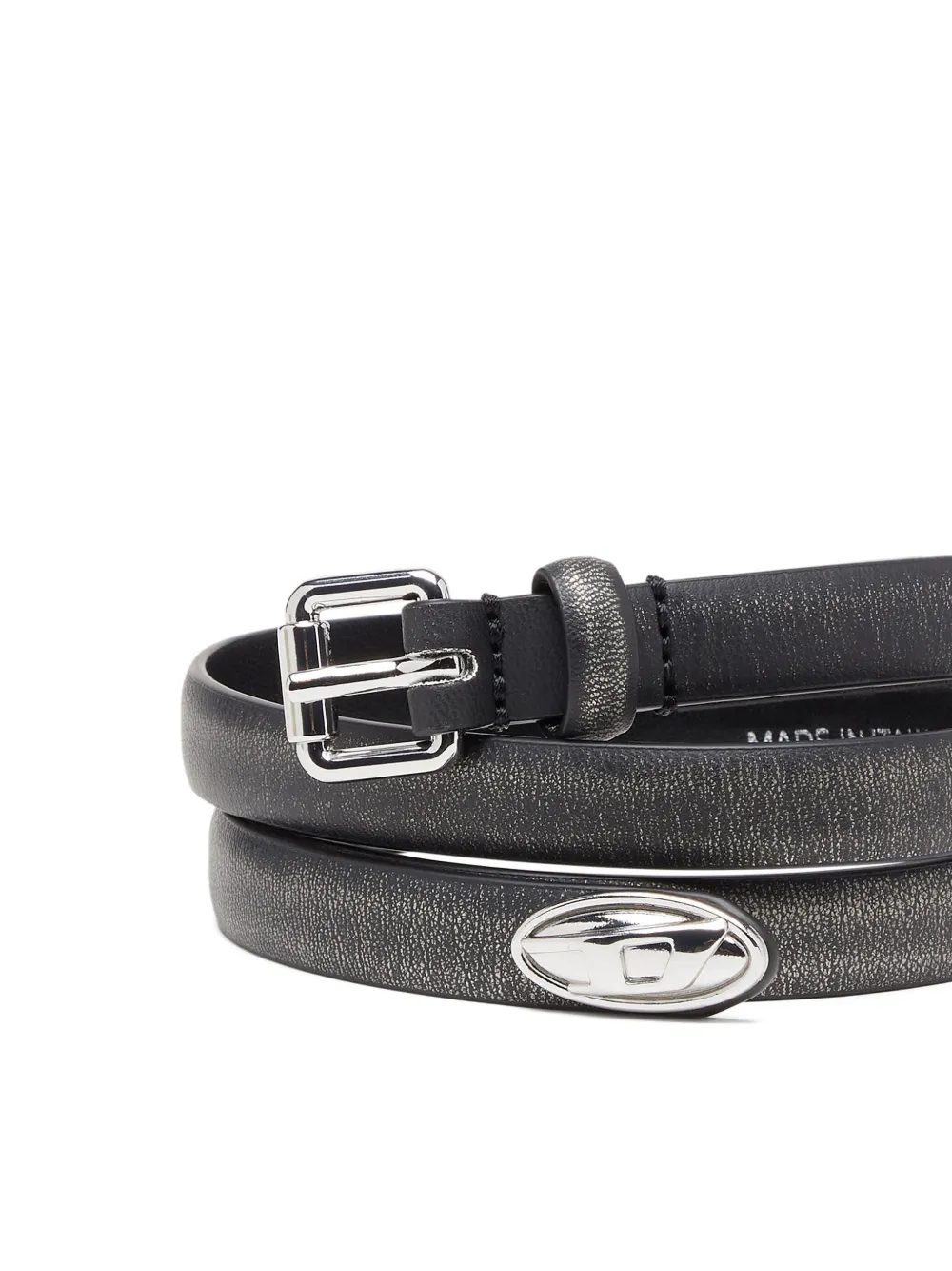 Diesel metallic-buckle leather belt - Zwart
