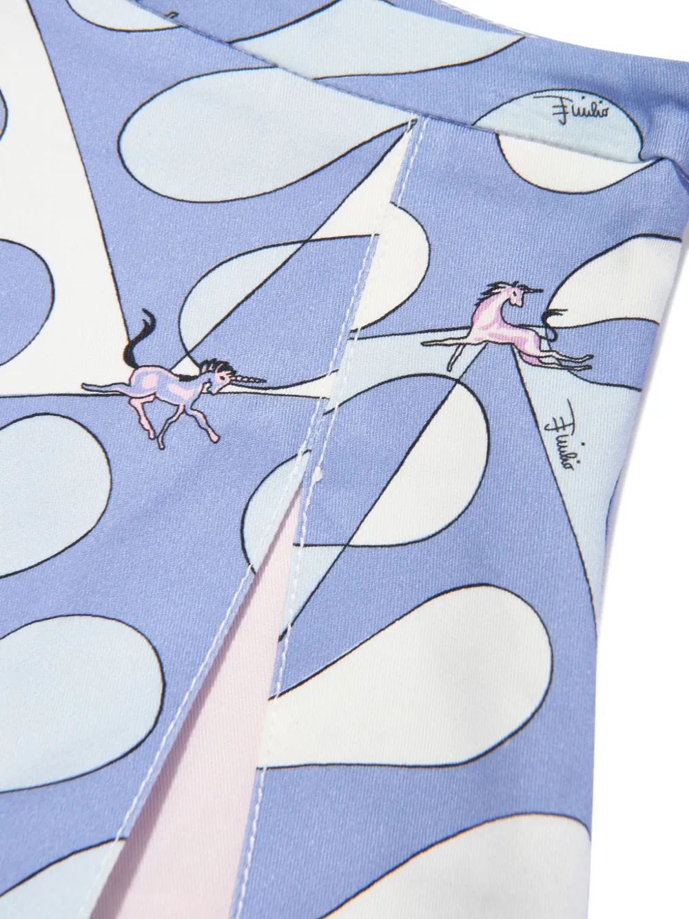 PUCCI Junior Mini-rok met Leocorno-print Blauw