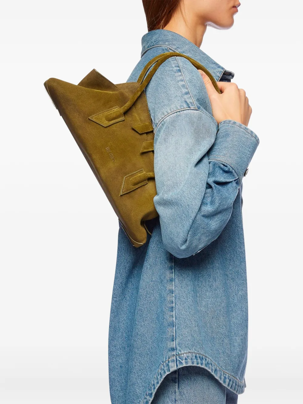 The Attico La Passeggiata shopper met dubbele rits - Groen