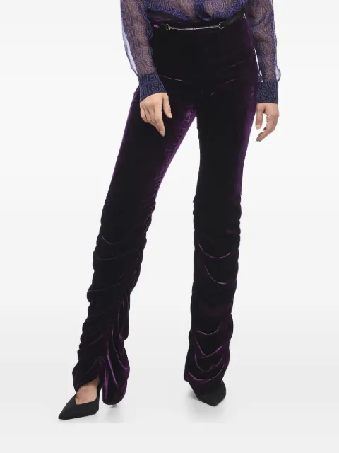 Gucci velvet ruched trousers