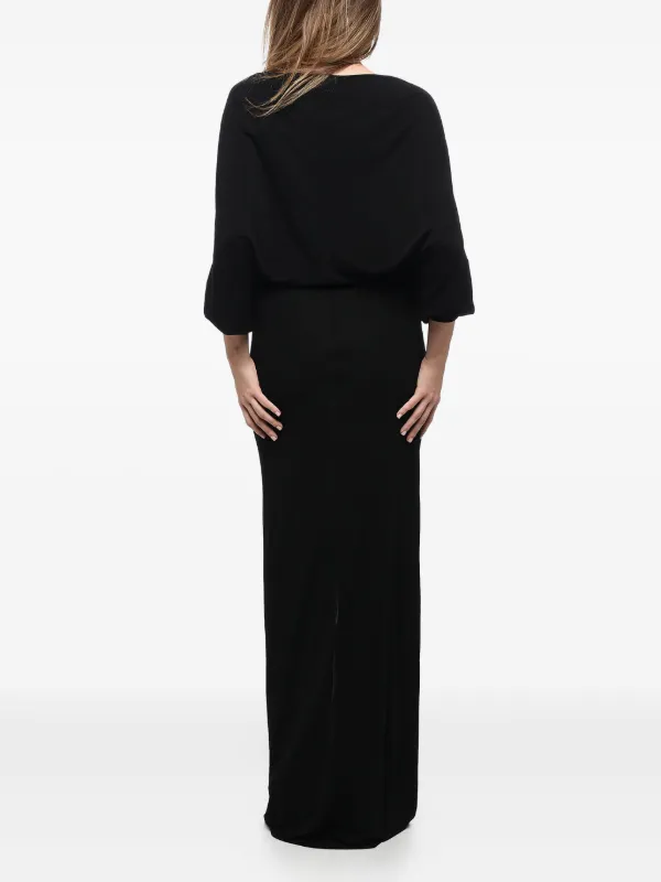 おすすめ☆Saint LaurentVネックドレープ長袖ドレス おすすめ☆Saint LaurentVネックドレープ長袖ドレス