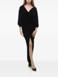 Saint Laurent v-neck draped dress - Black