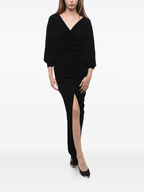 Saint Laurent v-neck draped dress