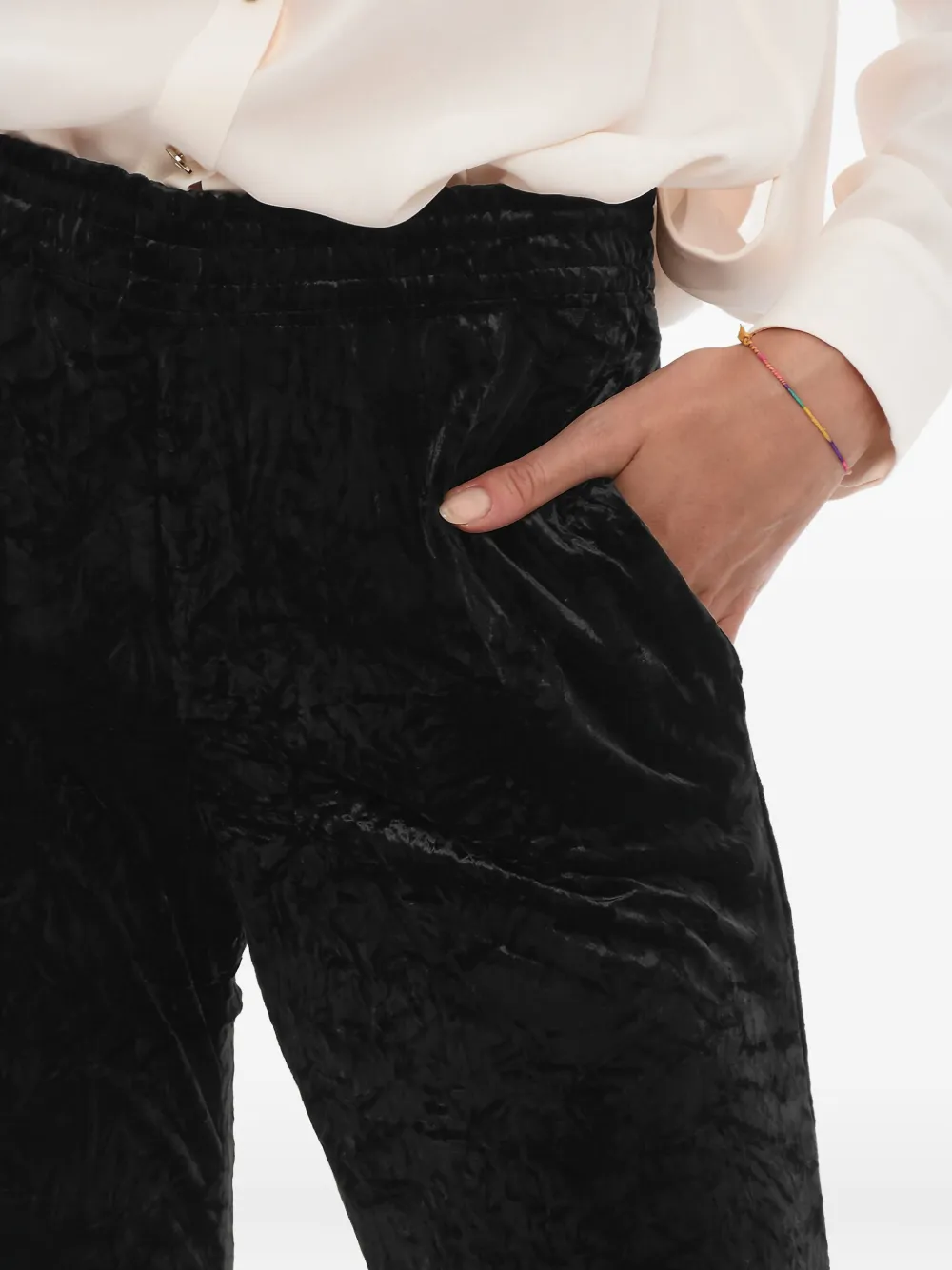 Saint Laurent Fluwelen broek Zwart