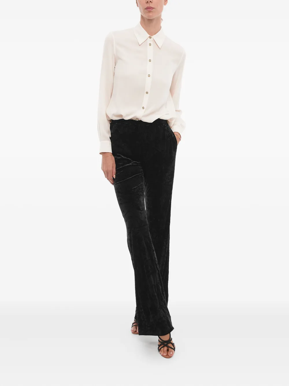 Saint Laurent Fluwelen broek - Zwart