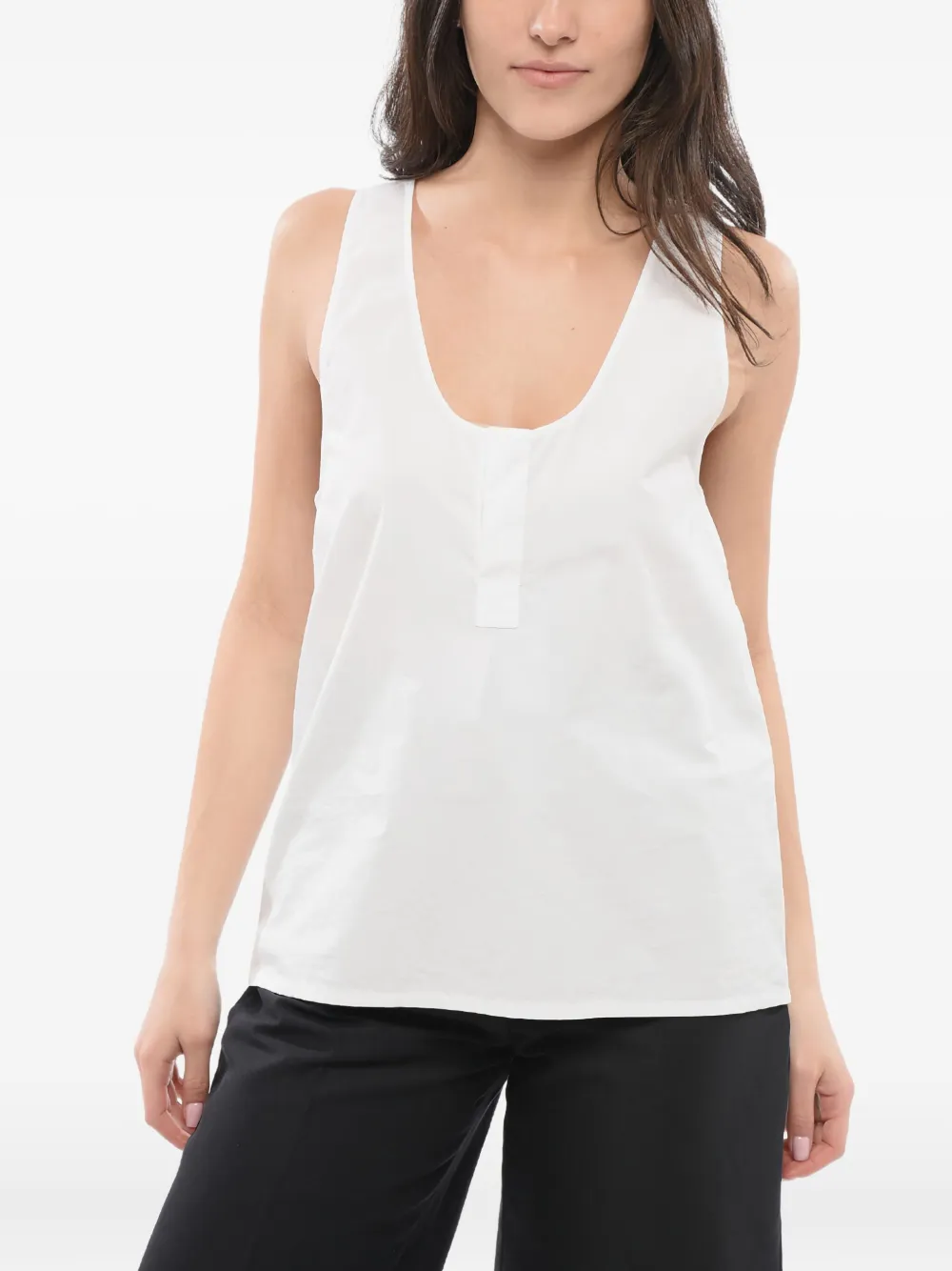 Saint Laurent Henley tanktop Wit
