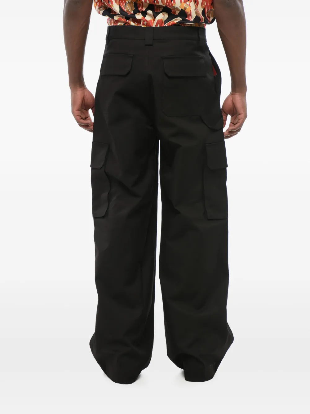 Valentino Garavani Cargo broek met wijde pijpen Zwart