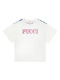 PUCCI Junior textured-logo T-shirt - White