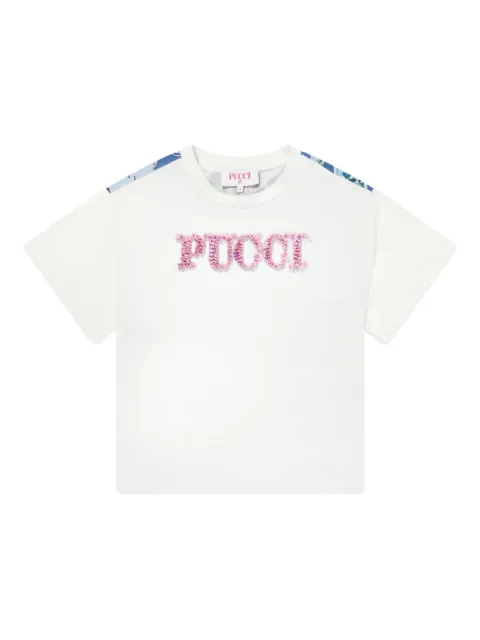 PUCCI Junior playera con logo texturizado
