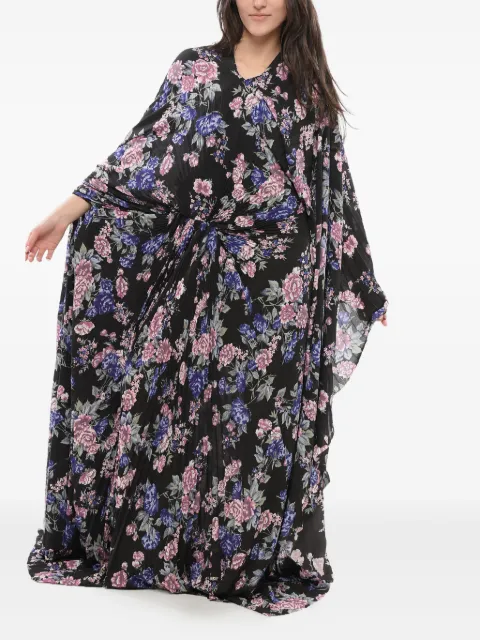 Balenciaga floral-print pleated maxi dress