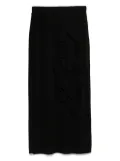 Jean Paul Gaultier flocked-logo midi skirt - Black