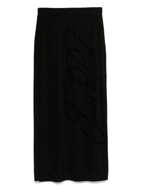 Jean Paul Gaultier flocked-logo midi skirt