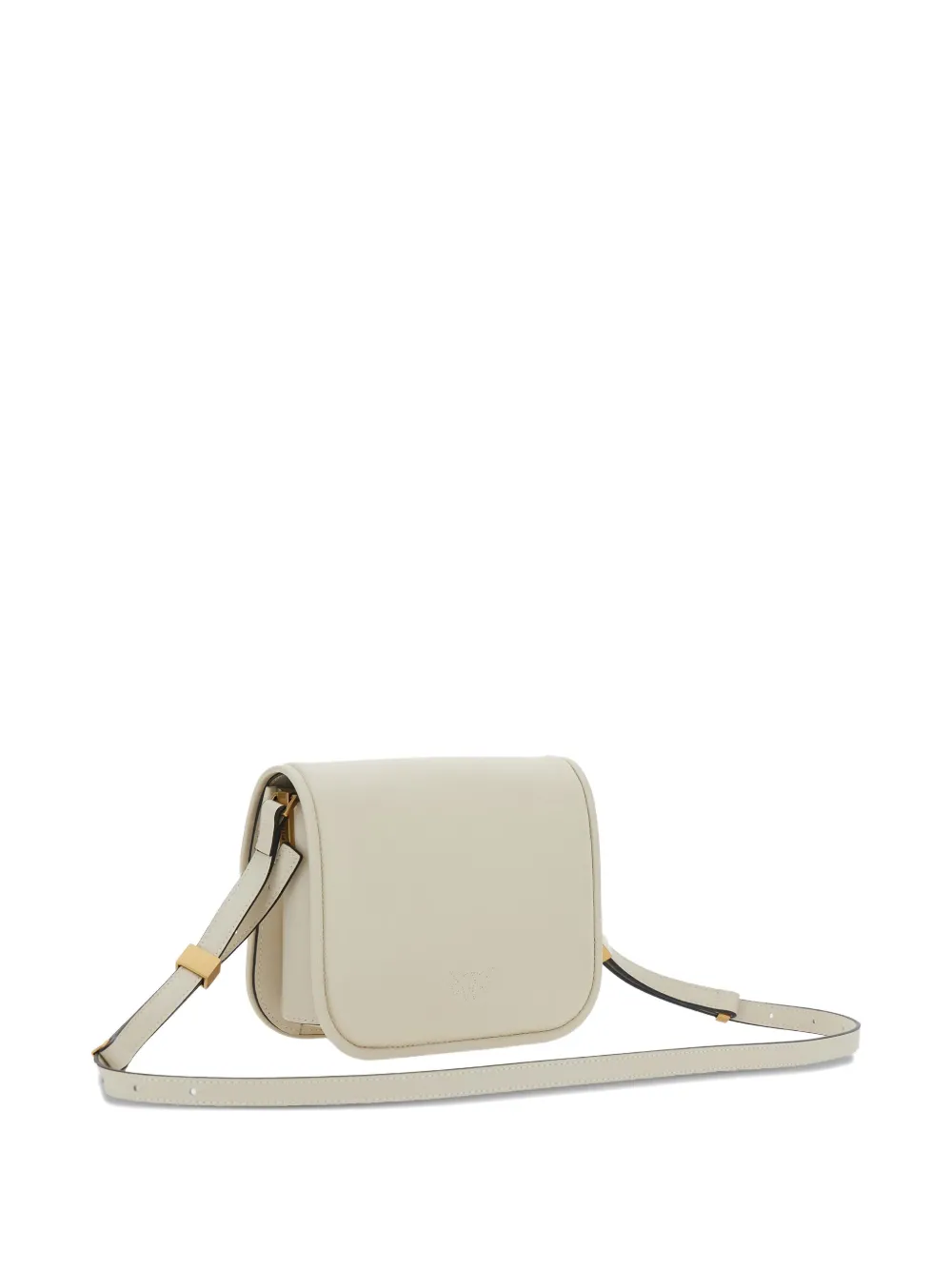 Pinko Structured Shoulder Bag With Gold-tone Bird Embellishments In White