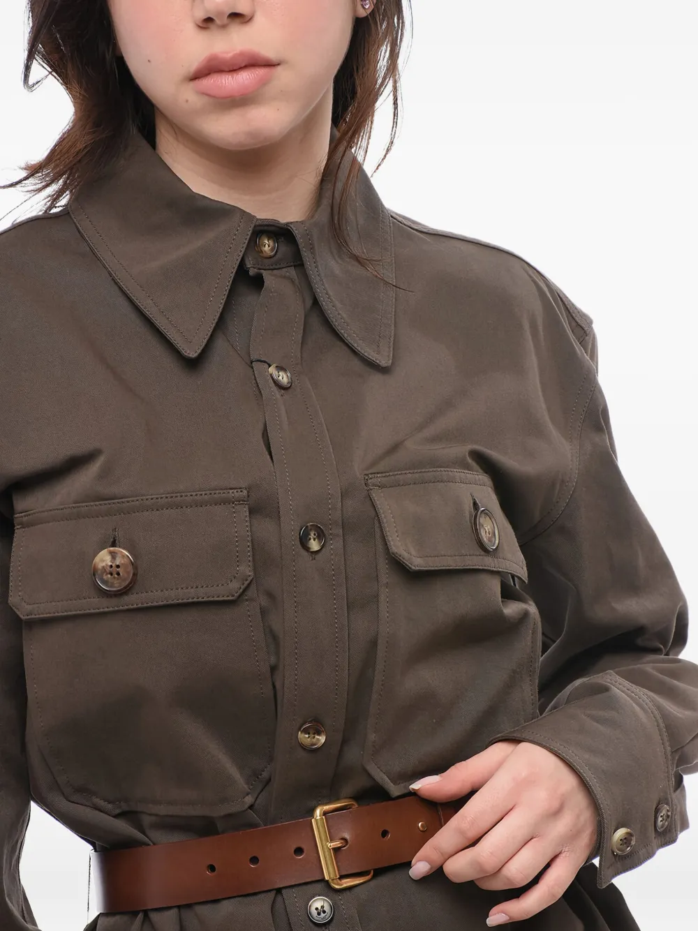 Saint Laurent Saharienne blouse Bruin