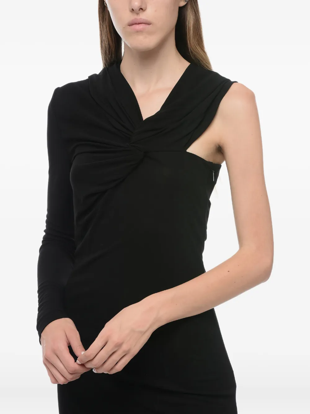 Saint Laurent Asymmetrische jurk Zwart
