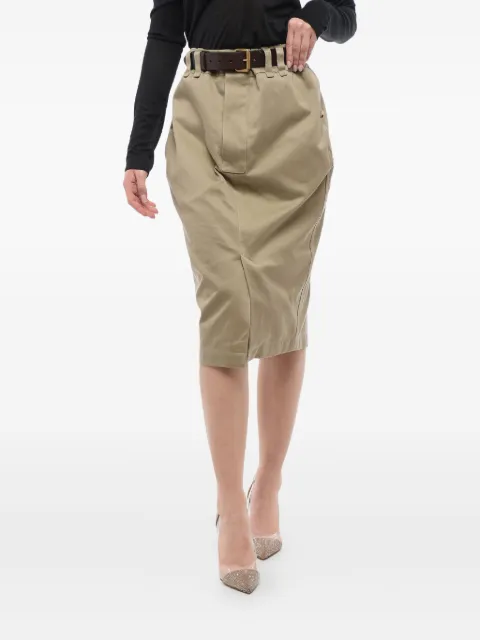 Saint Laurent Saint Laurent Pencil Skirt with Leather Belt