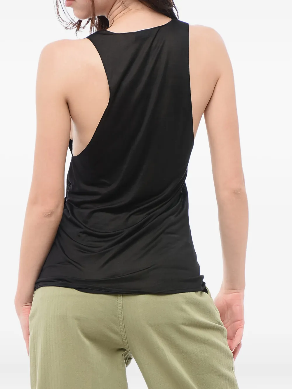 Saint Laurent Zijden tanktop Zwart