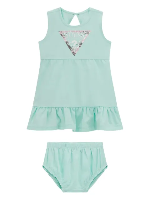 guess kids logo-print dress