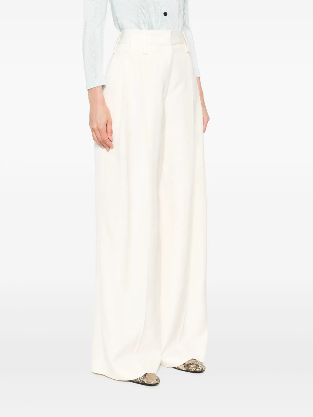Jil Sander Broek met geplooid detail Wit
