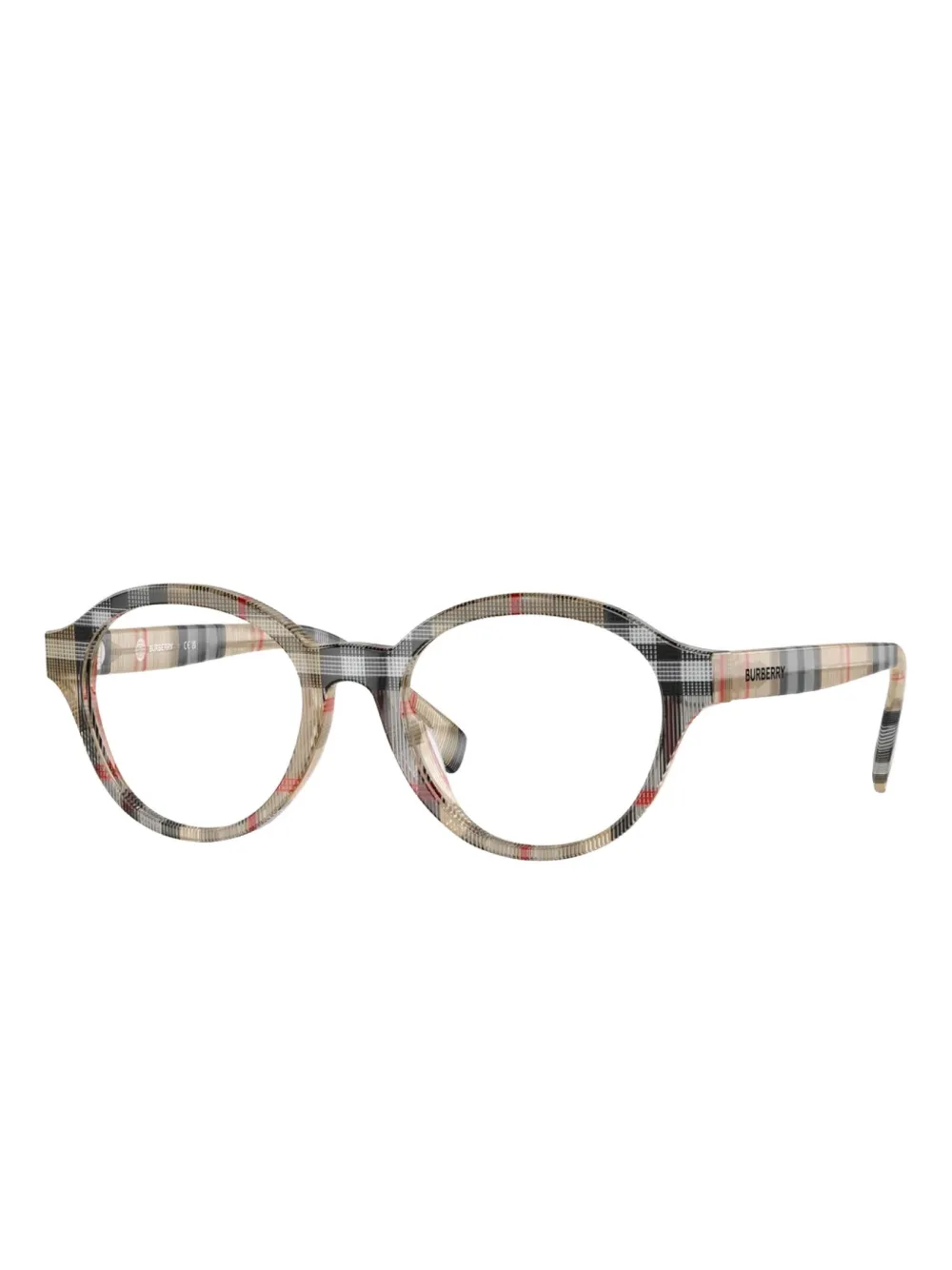 Burberry Eyewear checked round-frame glasses | Men | Image 2