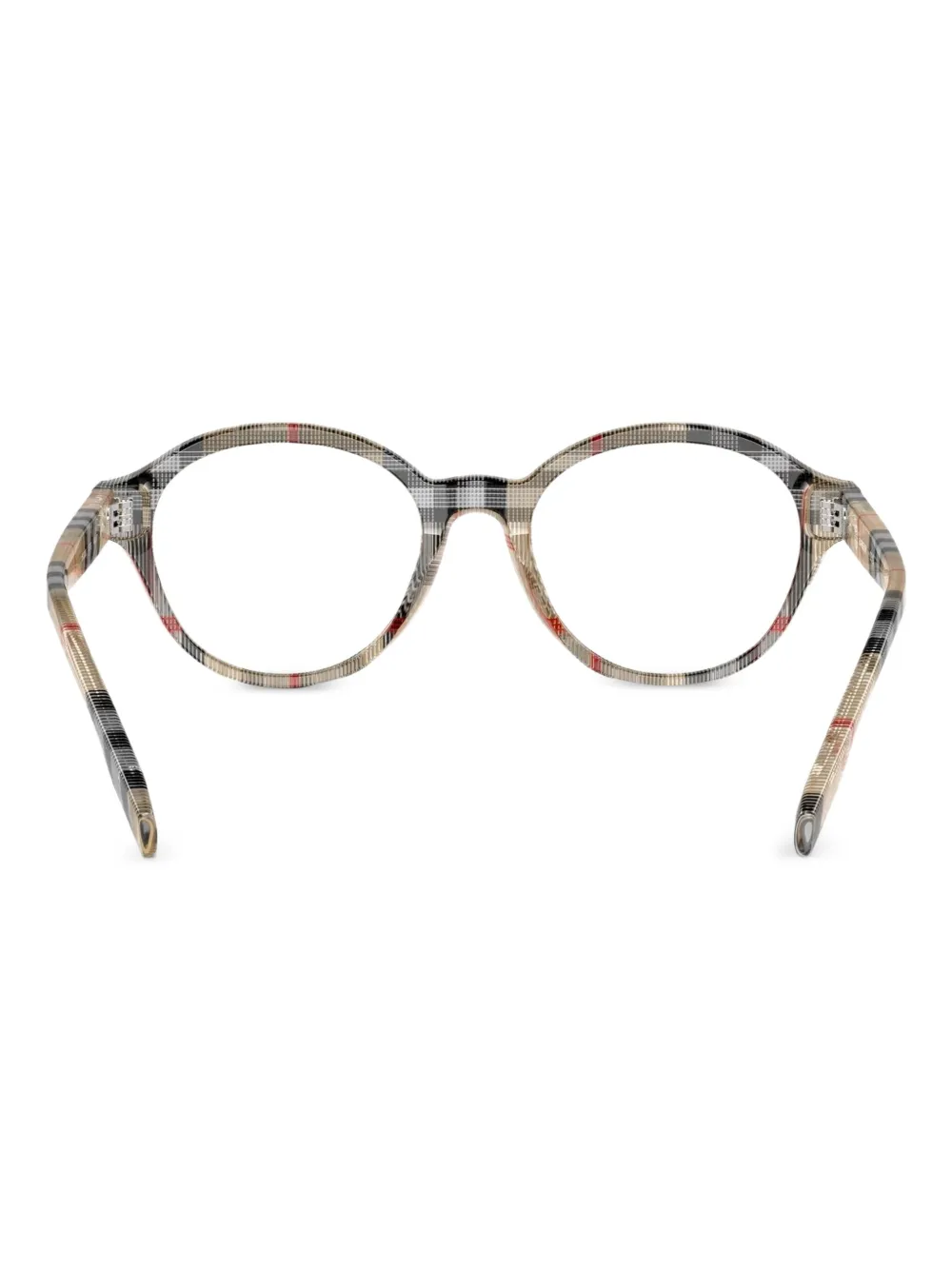 Burberry Eyewear Geruite bril met rond montuur Beige