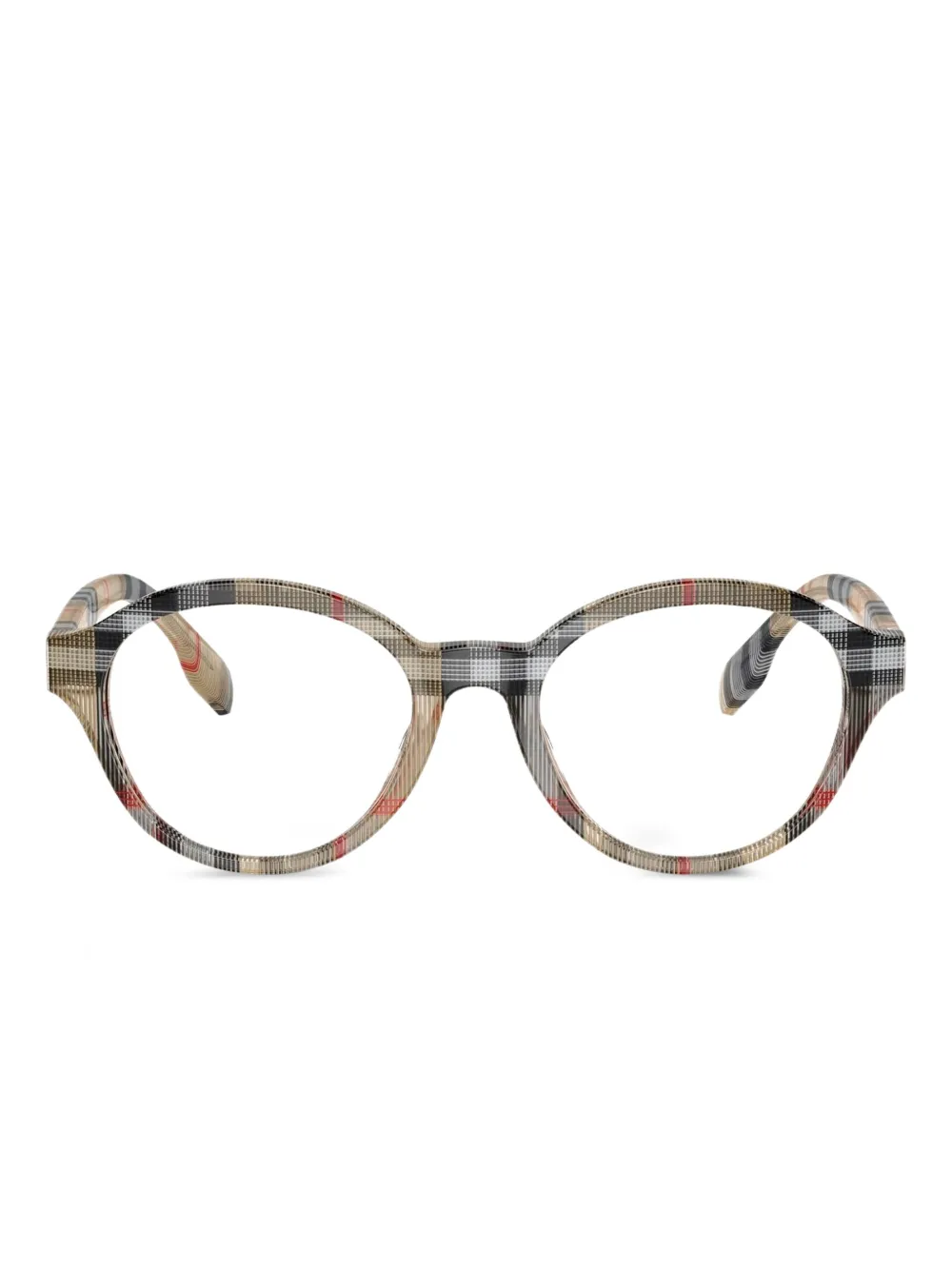 Burberry Eyewear checked round-frame glasses | Neutrals | Image 1