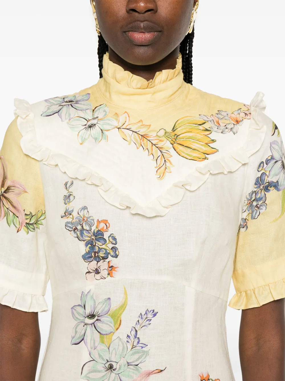 ALEMAIS Oleander midi-jurk Geel