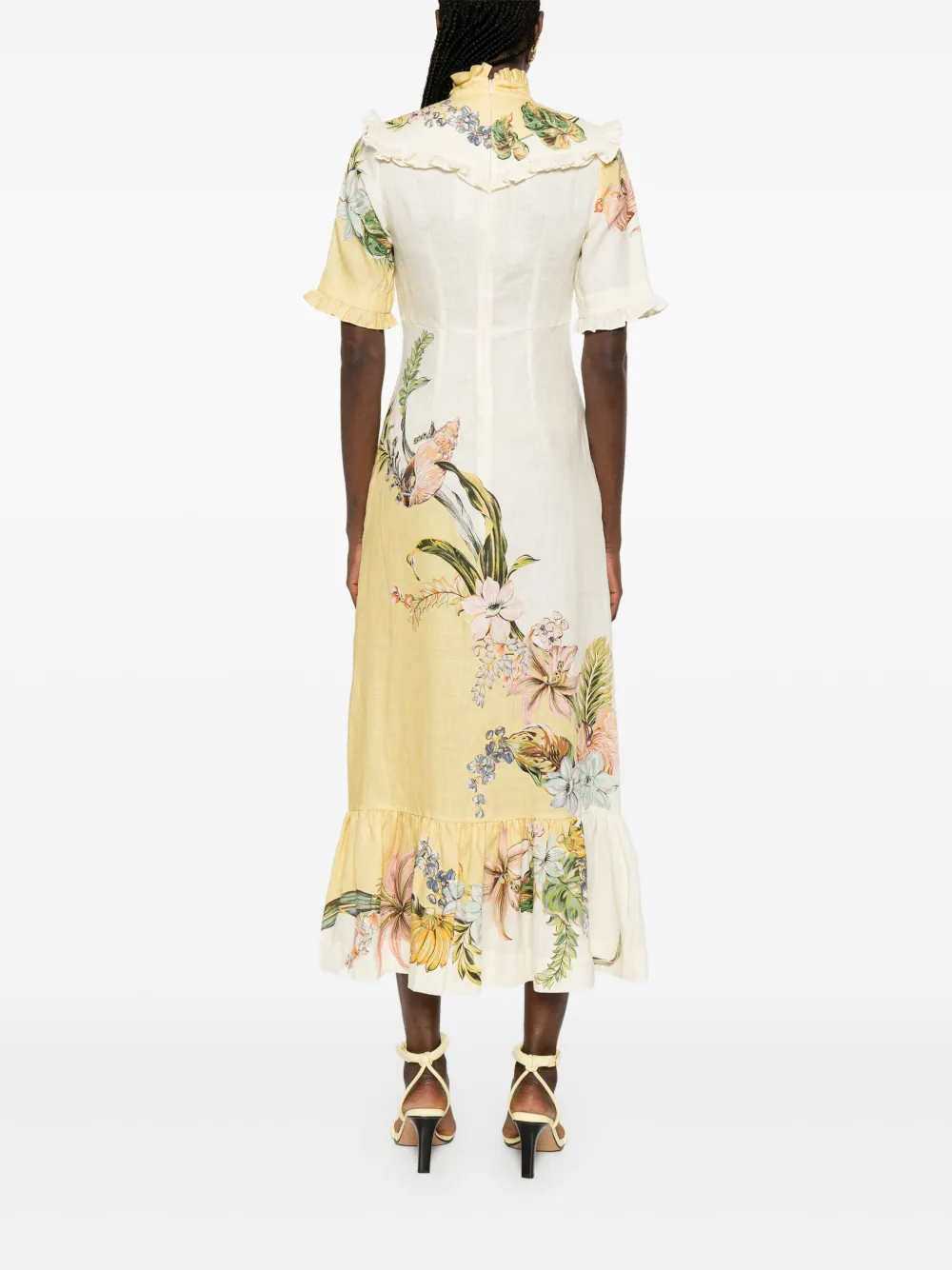 ALEMAIS Oleander midi-jurk Geel