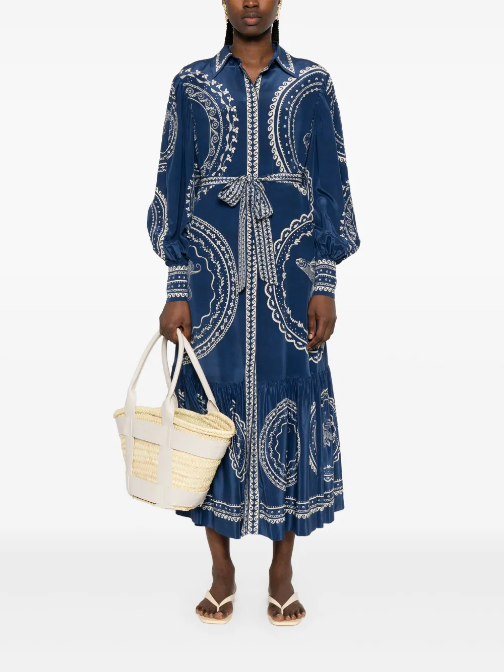 ALEMAIS Ocean midi-jurk - Blauw
