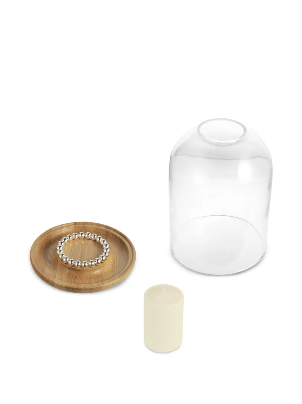 Christofle Portacandela con cupola in vetro - Marrone