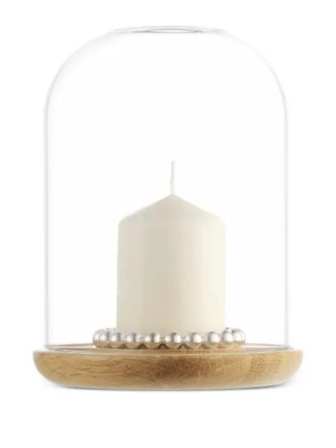 Christofle glass-dome pearl candle holder